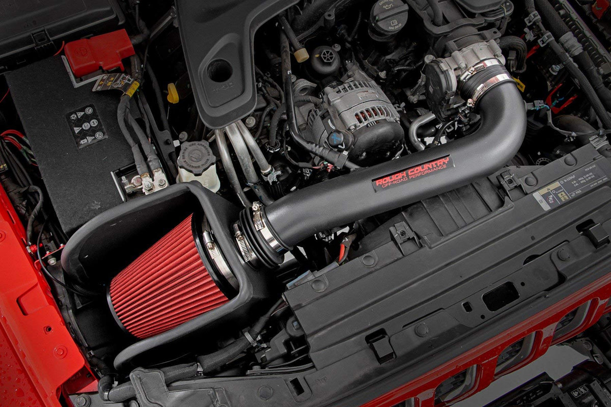 Rough Country reusable air filter close-up highlighting washable material and protection