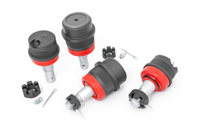 Rough Country front packaging showing complete four-piece ball joint set and benefits