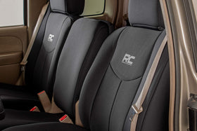 Rough Country installed on Silverado front seats showing tailored fit and upgraded look