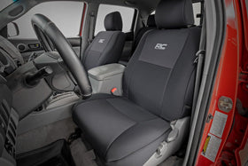 Rough Country front seat full view showing snug fit and protected interior