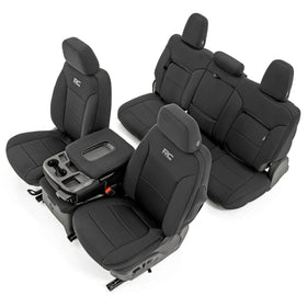 Rough Country front seat view showing full snug fit and protection