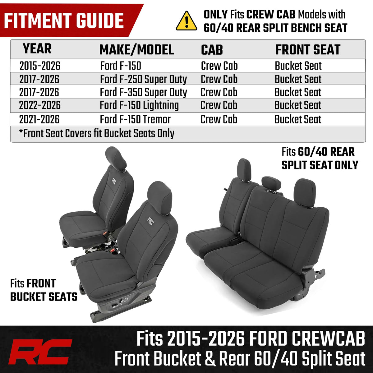 Rough Country headrest cover detail showing matched styling and protection