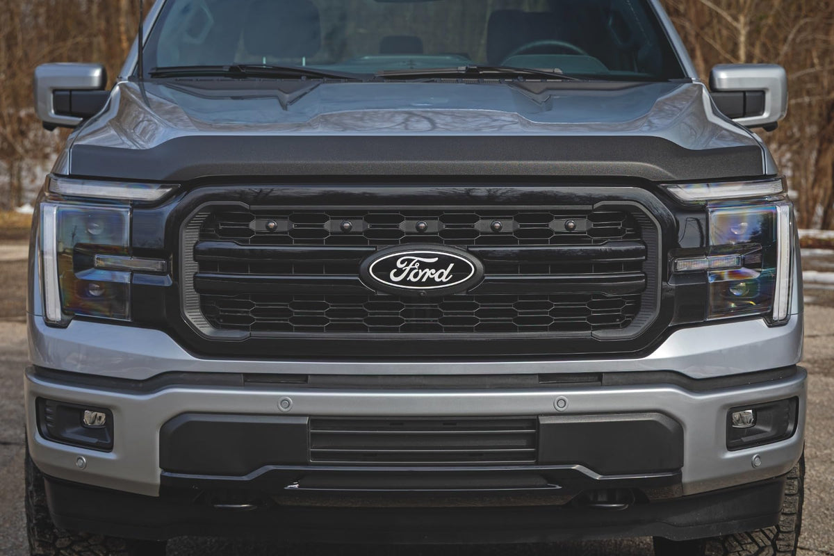 Rough Country protector removed showing clean factory hood restoration