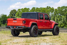 Rough Country installed front view on Jeep Gladiator demonstrating improved clearance and balance