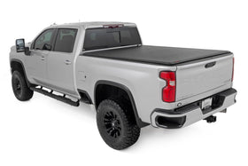 Rough Country installed on Silverado side profile demonstrating low-profile appearance