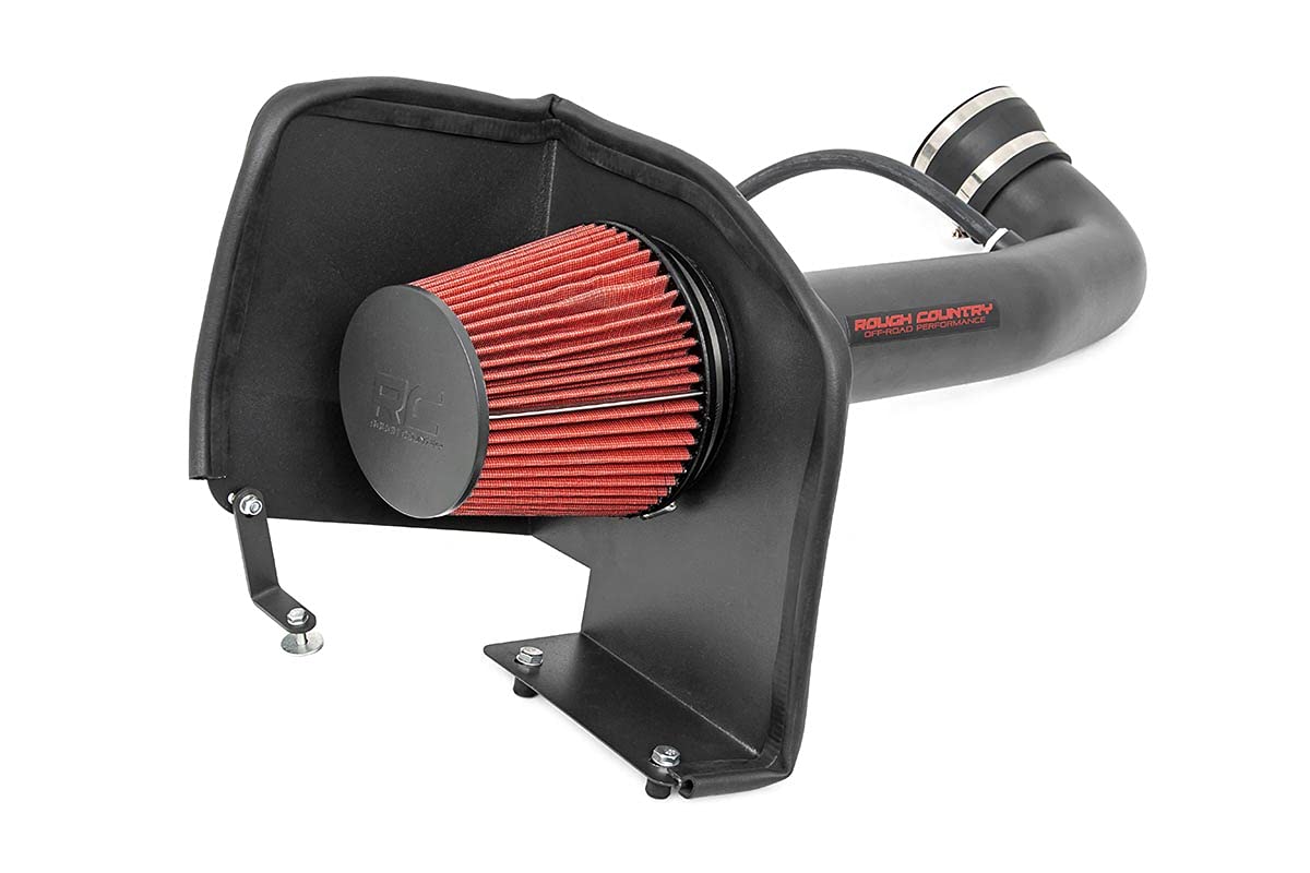 Rough Country front packaging showing intake components and clear benefit of performance upgrade