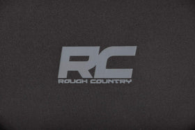 Rough Country lifestyle shot in Jeep interior showing upgraded look