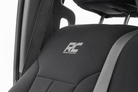 Rough Country truck interior lifestyle scene showing protected seats and refreshed cabin