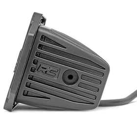 Rough Country cube mounted on bumper at night providing powerful forward illumination