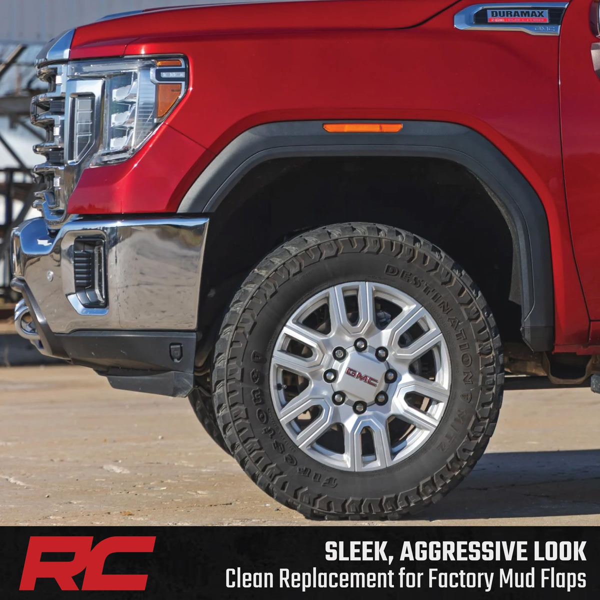 Rough Country rear delete panel highlighting added tire clearance benefit