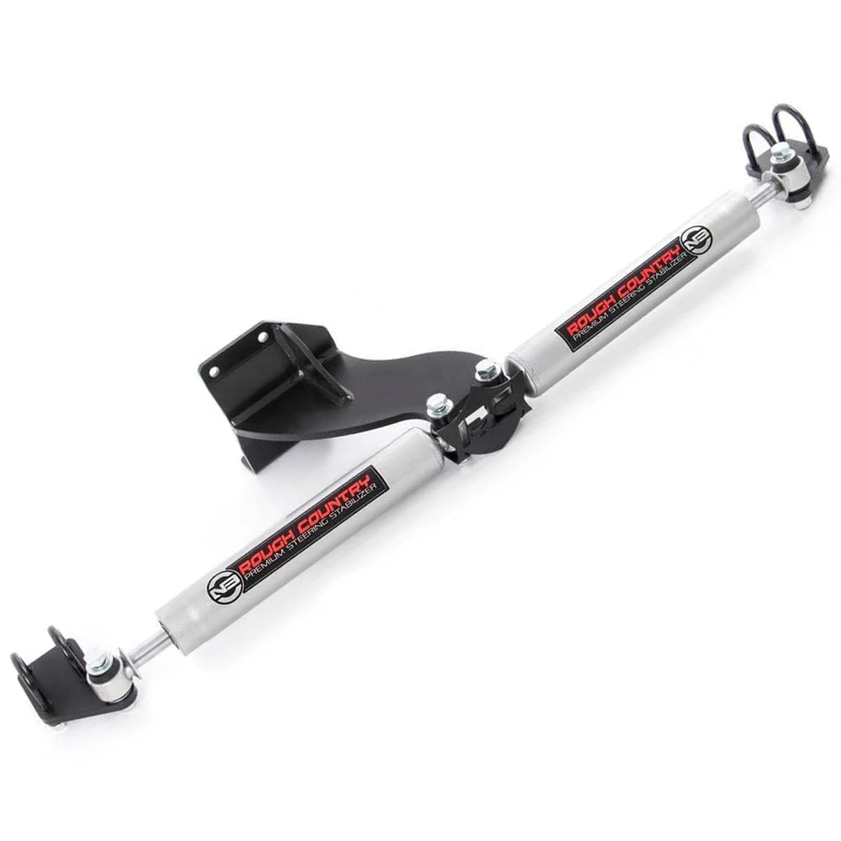 Rough Country N3 front view showing dual stabilizers for precise steering control