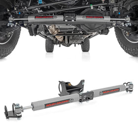 Rough Country front-mounted dual stabilizer showing improved steering control