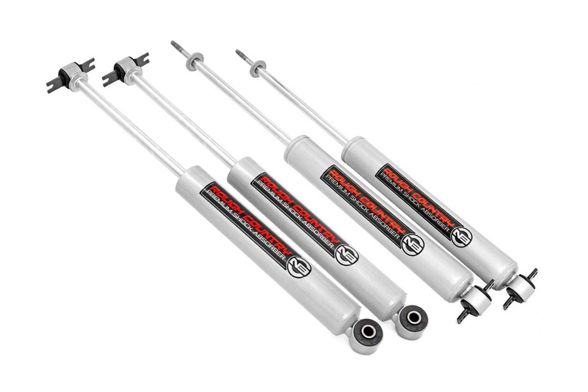 Rough Country N3 shocks front and rear view showing fitment and improved control