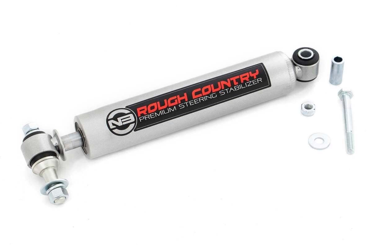 Rough Country N3 front view showing sturdy body and mounting points improving steering control