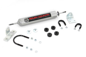 Rough Country stabilizer installed on CJ7 showing improved control and smoother steering feel