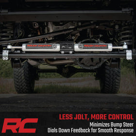 Rough Country mounting bracket and hardware laid out for easy bolt-on installation benefit