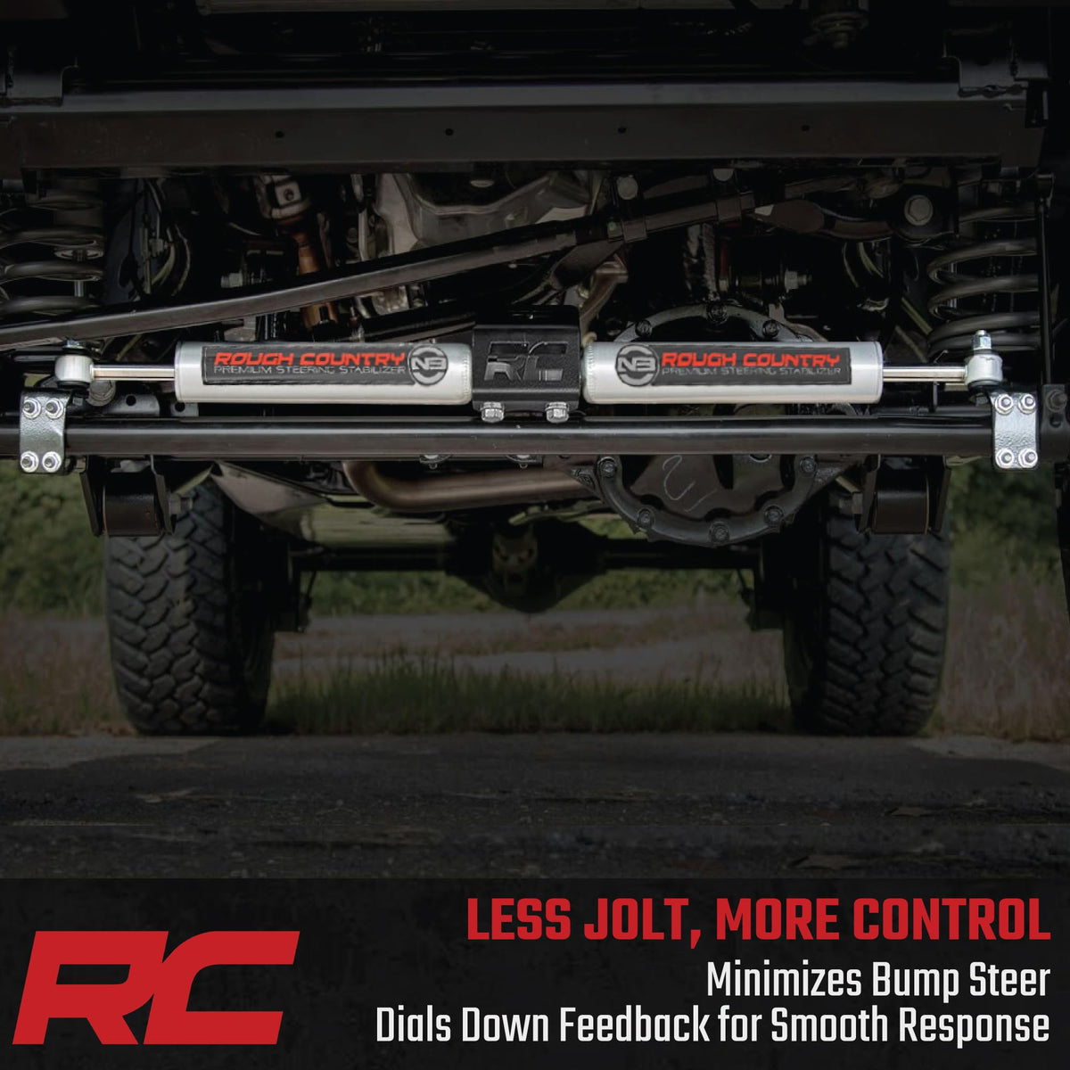 Rough Country side profile on Super Duty demonstrating stable tracking