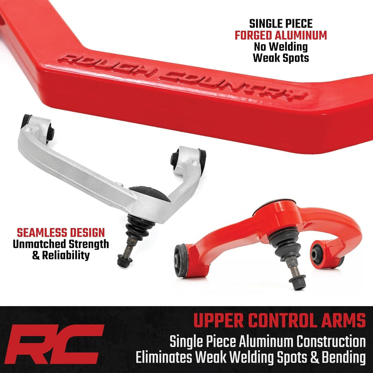 Rough Country packaging and hardware kit showing all bolt-on components included