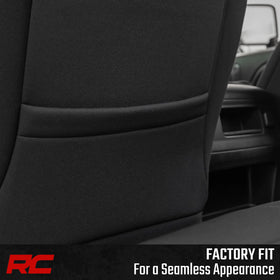 Rough Country headrest and center console coverage showing full front protection