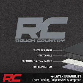 Rough Country cover installation image showing access to seat controls and airbags