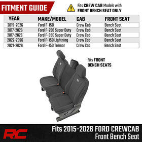Rough Country seat cover installed in cab preserving seats from spills and wear