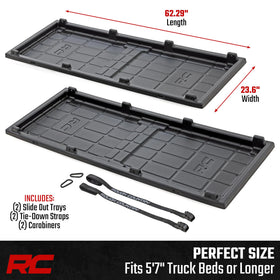 Rough Country side profile with ruler highlights full-length capacity benefit