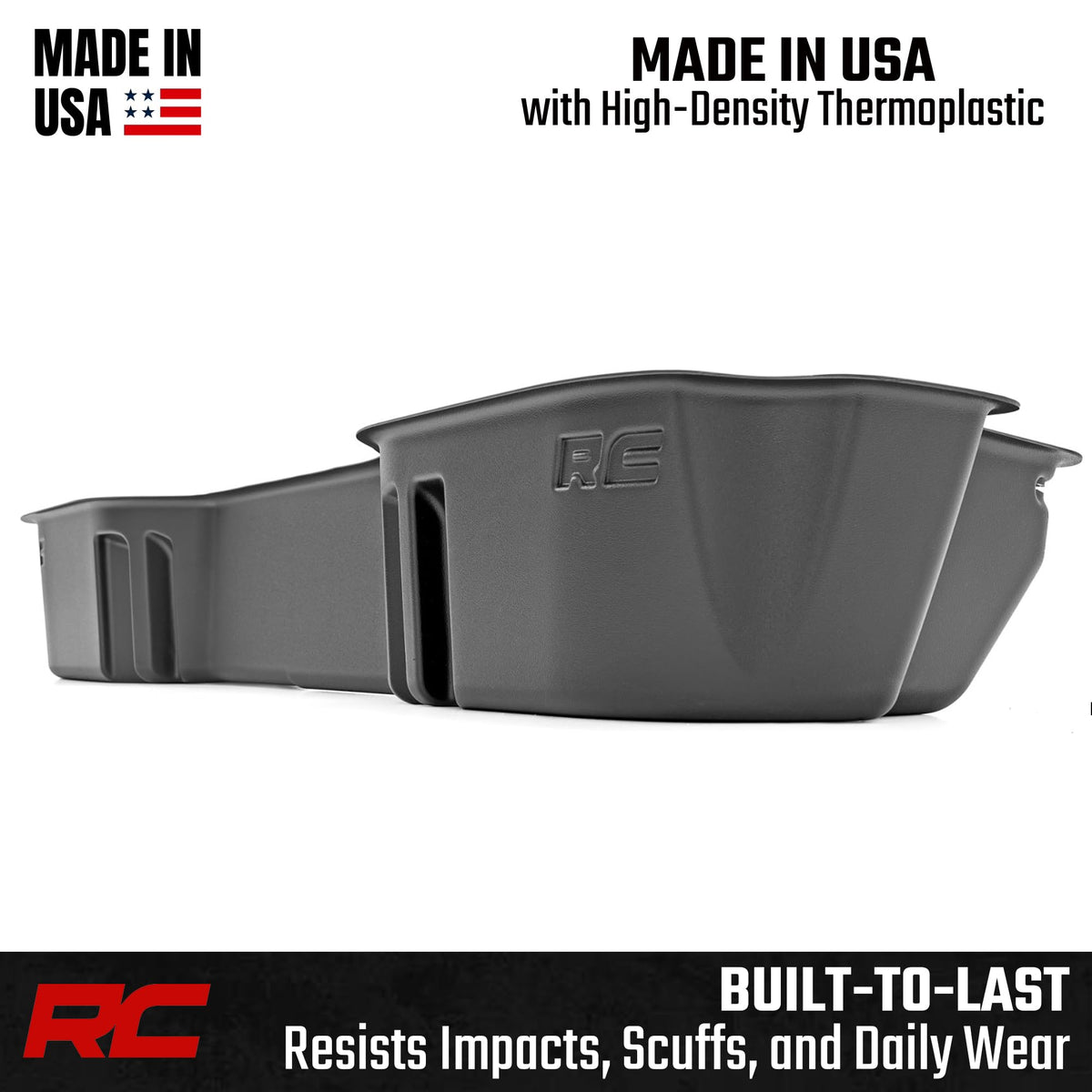 Rough Country tray next to ruler for clear size and scale reference