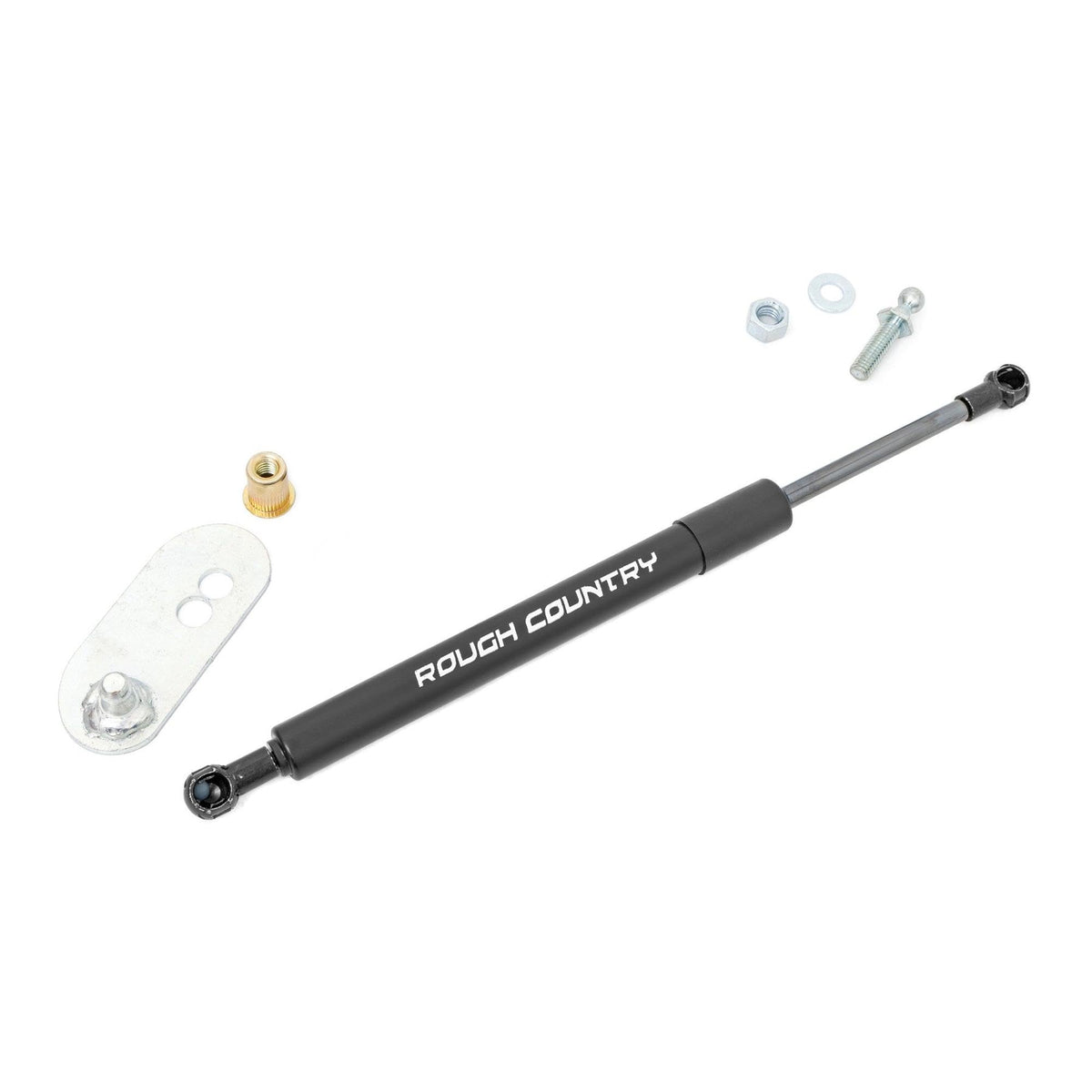 Rough Country hardware and scale view showing included parts and fitment