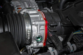 Rough Country throttle body spacer installed on Jeep Wrangler highlighting improved throttle response