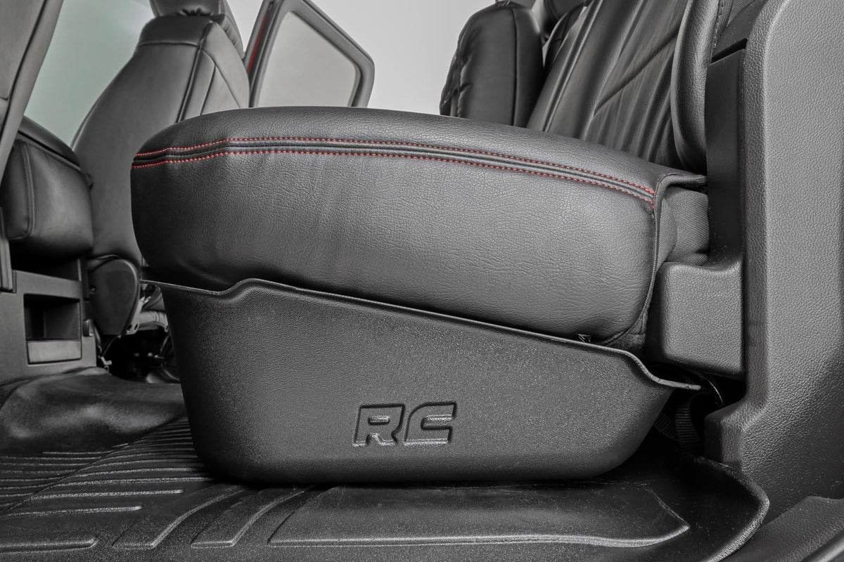Rough Country installed under rear seat with organized gear and easy access benefit