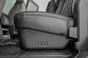 Rough Country installed under rear seat with organized gear and easy access benefit