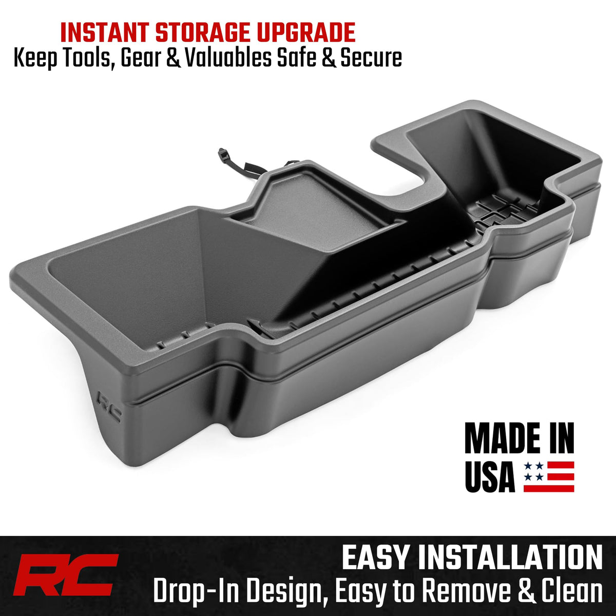 Rough Country molded label and material close-up showing durable construction