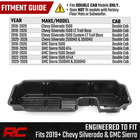 Rough Country side profile showing contour fit to Silverado or Sierra floor