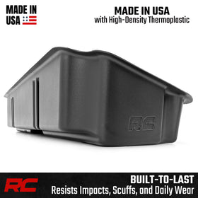 Rough Country tray next to hand showing scale and easy drop-in install