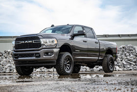 Rough Country lifted Ram demonstrating wheel and tire clearance for bigger tires