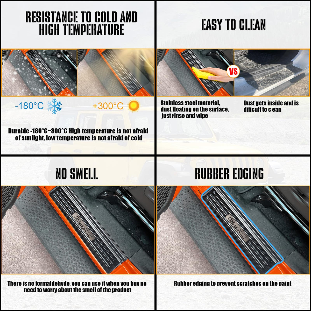 Rowa lifestyle image of Jeep door entry showing slip resistance and style benefit