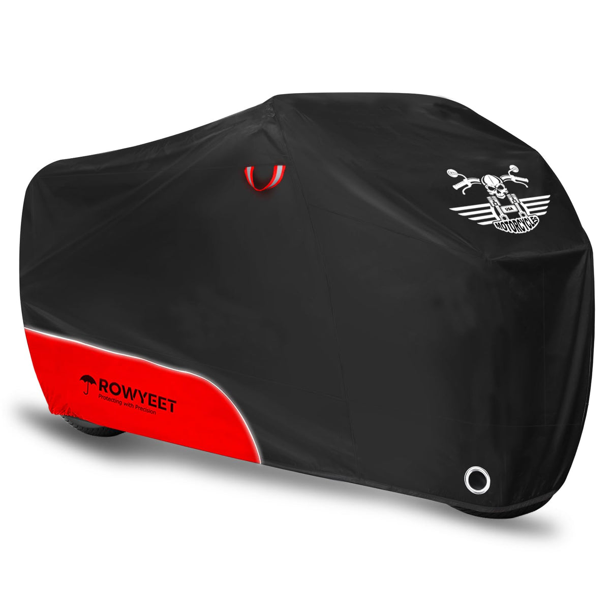 ROWYEET cover on bike front view showing full protection and curb appeal