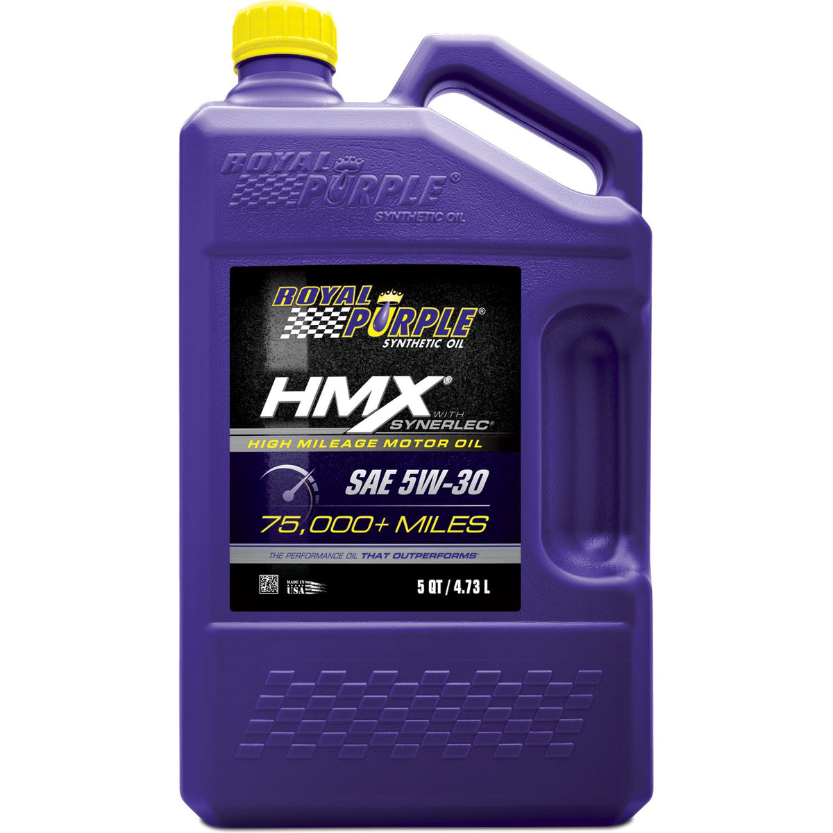 Royal Purple 11748 front packaging showing label and benefits for high-mileage engines