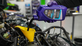 Royal Purple in engine bay during service showing compatibility and protective benefit