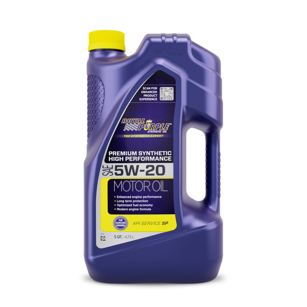 Royal Purple front label showing oil grade and improved engine protection