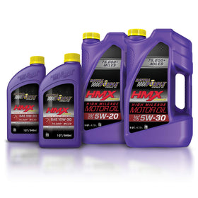 Royal Purple HMX oil pour close-up showing texture and protective film