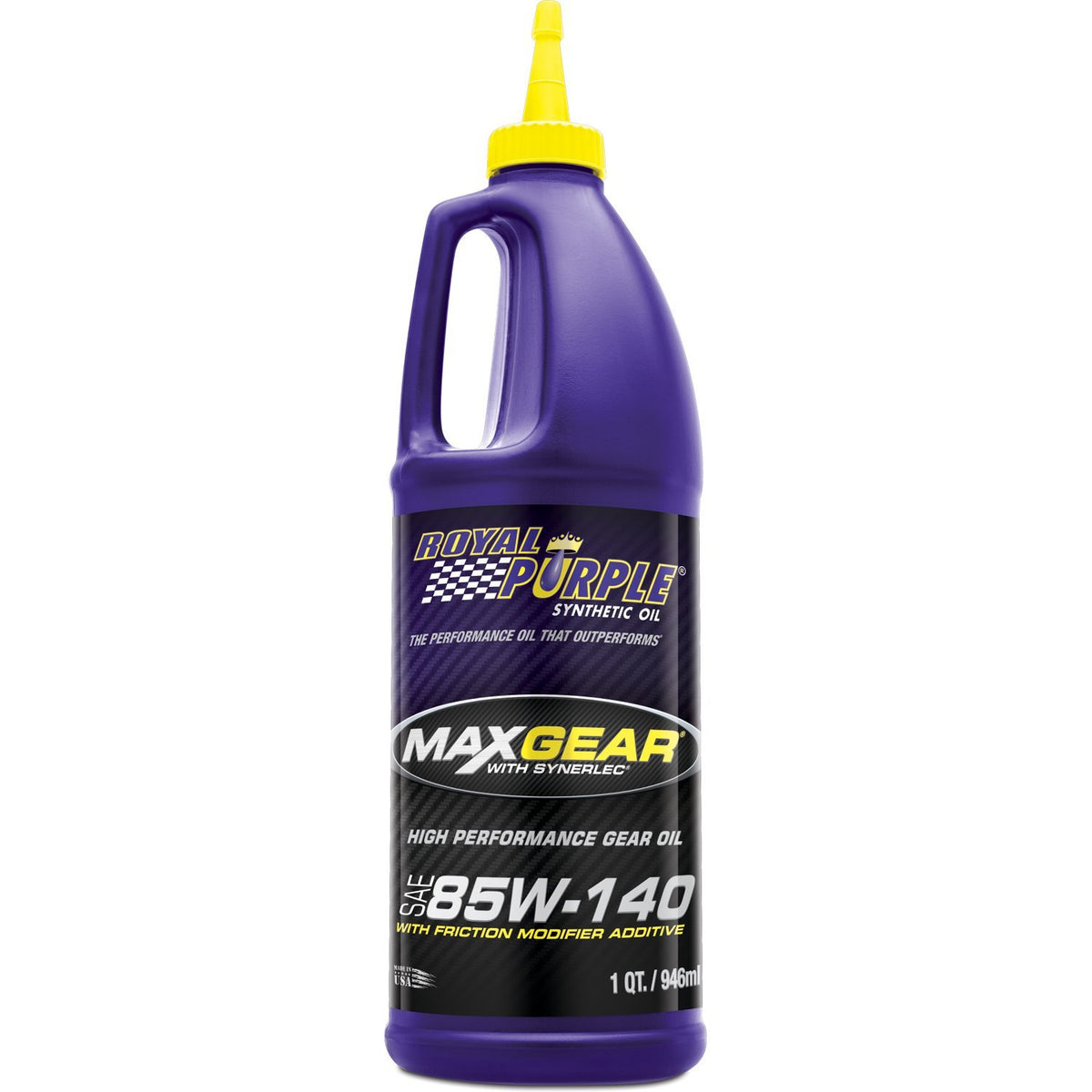 Royal Purple Max Gear bottle front label showing product and protection benefits