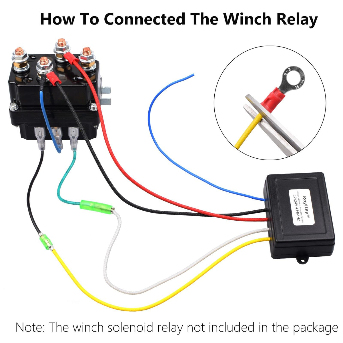 Royitay installation wiring connected to relay, demonstrating simple setup benefit