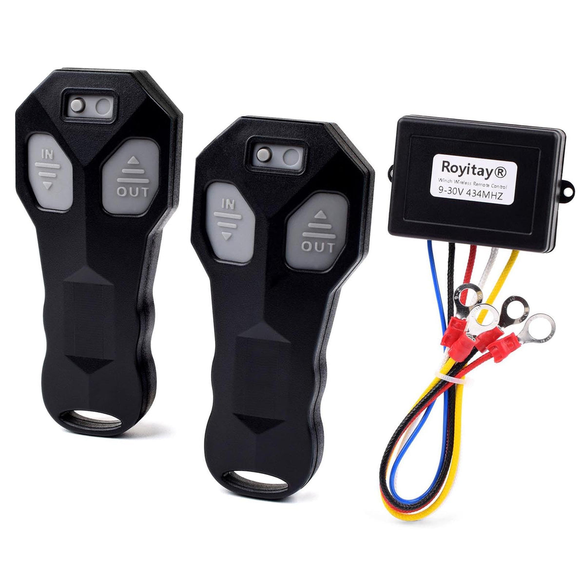 Royitay receiver front panel showing connectors and durable housing for reliable control