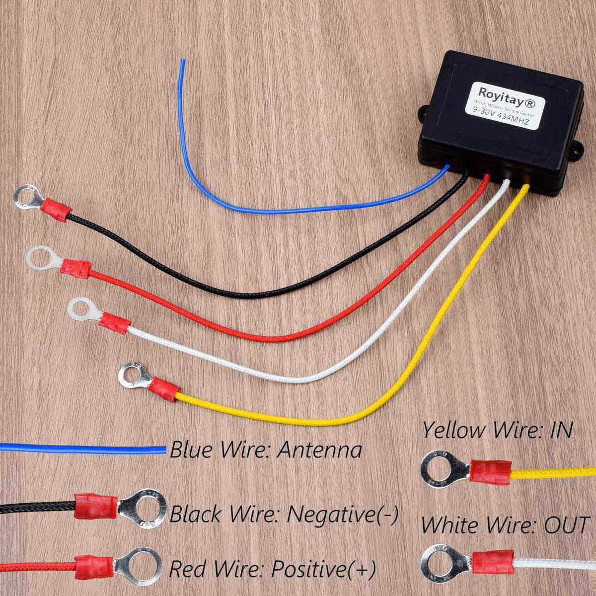Royitay wiring connected to winch solenoids demonstrating straightforward retrofit