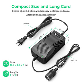 RoyPow connected to a portable car refrigerator illustrating consistent 12V supply for cooling