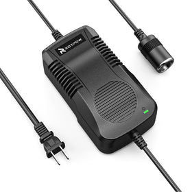 RoyPow C180 front view showing cigarette lighter socket and compact housing for convenient indoor power