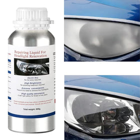 ROYWOO being applied to headlight with pad showing clearer finish