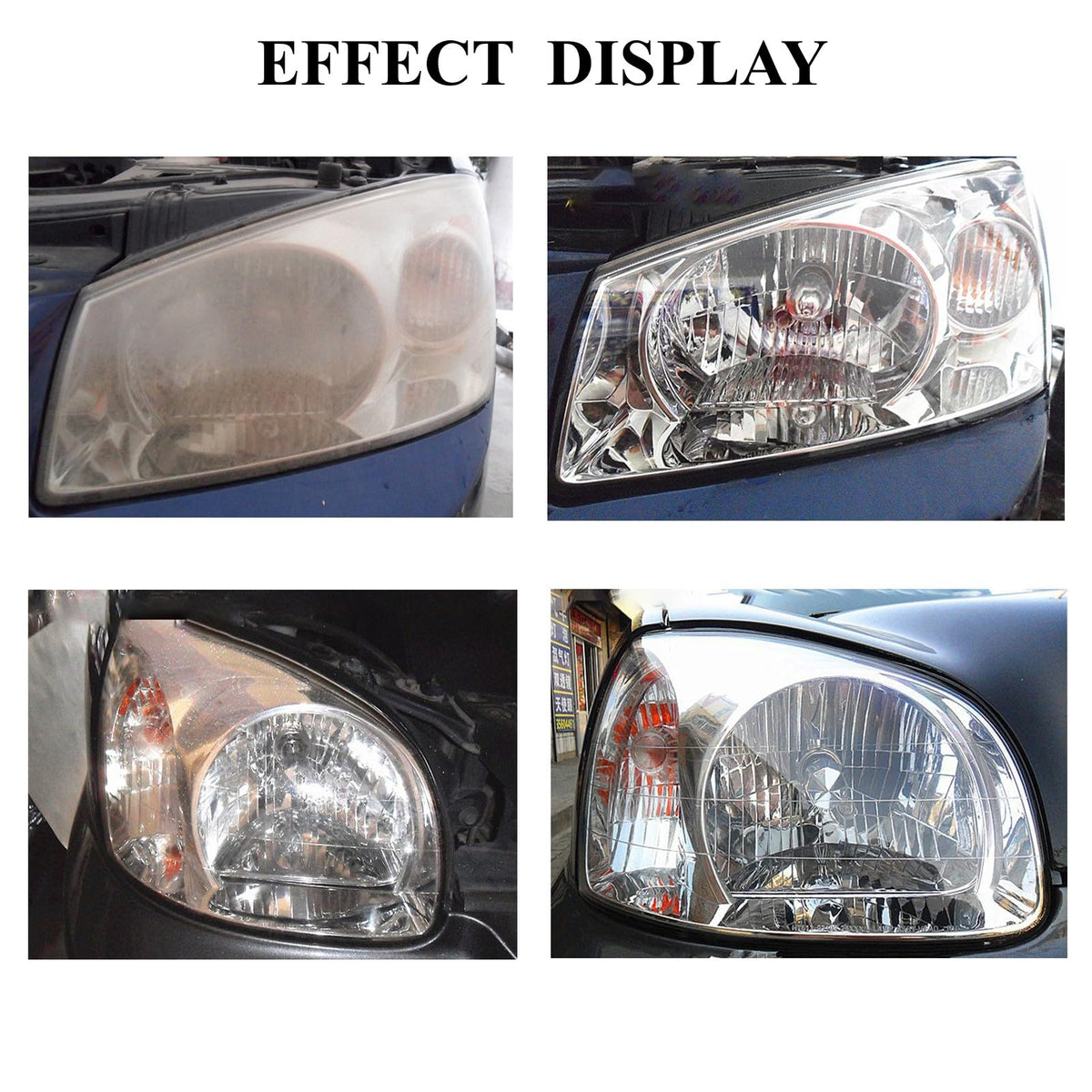ROYWOO before and after headlight comparison displaying restored clarity