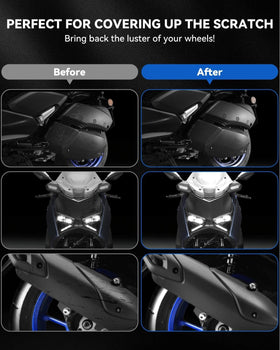 RSACET pen applying paint to Yamaha fairing to blend chipped area seamlessly